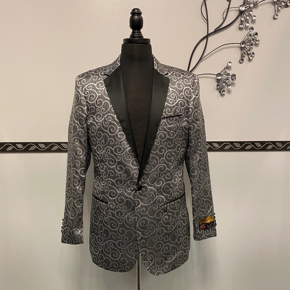 Silver & Black Swirl Blazer